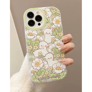 เคสไอโฟนขุ่นแพะทุ่งดอกไม้ขาว i7-14promax (Case iphone) เคสมือถือ เคสขุ่น เคสแกะ เคสสัตว์ เคสการ์ตูน เคสเกาหลี เคสลายดอก