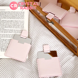 CRYSTAL RABBIT ins กระจกแต่งหน้า โลหะสเตนเลส mini กระจกพกพา แบบบางพิเศษ