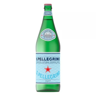 ซานเพลลีกรีโน น้ำเเร่โซดา ขวดเเก้ว 1 ลิตร - San Pellegrino Sparkling Mineral Water Glass bottle 1L