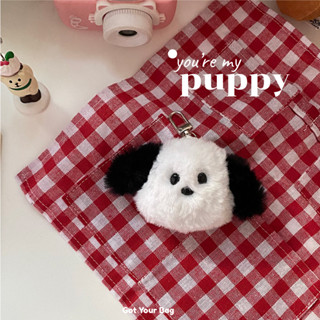 🧣พร้อมส่ง🧣 พวงกุญแจ พวงกุญแจตุ๊กตา ห้อยกระเป๋า น้องหมา หูดำ ผ้าพันคอแดง ปรับหูน้องได้ 𝘆𝗼𝘂 𝗮𝗿𝗲 𝗺𝘆 𝗽𝘂𝗽𝗽𝘆