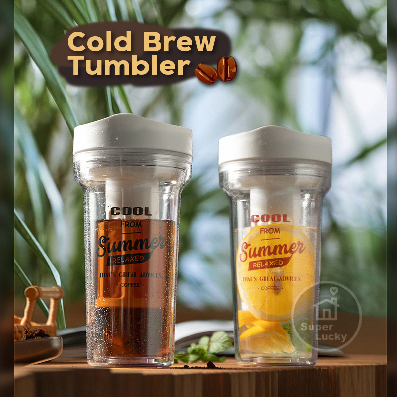 แก้ว Cold Brew Coffee พลาสติกสองชั้น สำหรับทำกาแฟสกัดเย็น ขนาด420ml