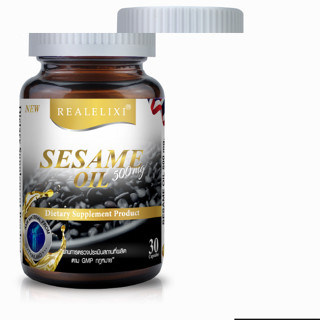 Real Elixir Black Sesame Oil 500 mg. น้ำมันงา 30เม็ด