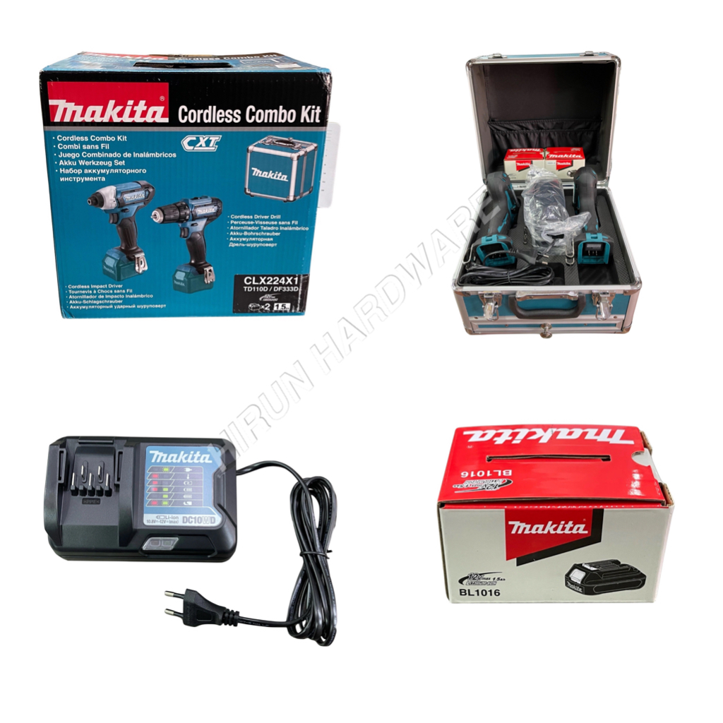 ชุด COMBO MAKITA CLX224X1 ประกอบด้วย ไขควงกระแทก MAKITA TD110DZ และ สว่าน MAKITA DF333Z (12V) CLX224