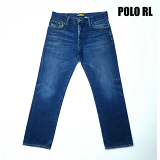 ยีนส์ Polo RL เอว 33-34 สีเข้ม เฟดสวย สภาพใหม่ ขากระบอกเล็ก