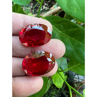 Lab Ruby Oval 15X22mm- 25cts ทับทิม Lab Ruby heat(15X22) มิลลิเมตร สีแดง ทับทิม รูบี้ เหลี่ยมชั้น..(1 เม็ด) สังเคราะห์