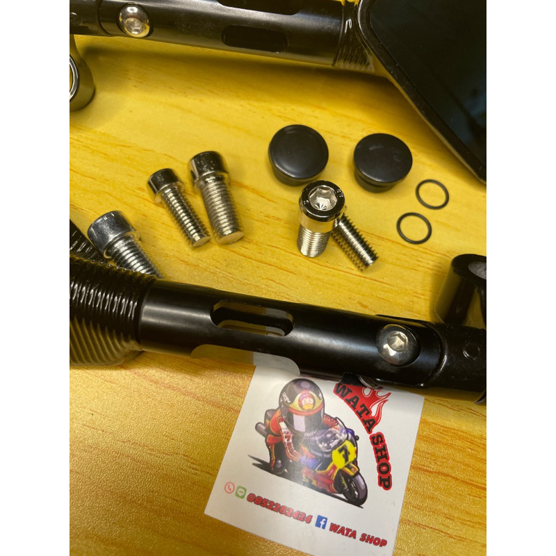 กระจกทรงห้าเหลี่ยม ขาสั้น ใส่ได้ทุกรุ่น  กระจก​ 5 เหลี่ยม งาน​ CNC มิเนียมทั้งตัว(1คู่)กระจก cnc  กระจกสีฟ้าตัดแสง - รูปที่ 3