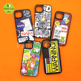 เคส I7+/11/12pro max/13/13pro/13pro max/14pro/14pro max เคสขอบดำกันเลนส์กล้อง casetify พิมพ์การ์ตูนลายเท่