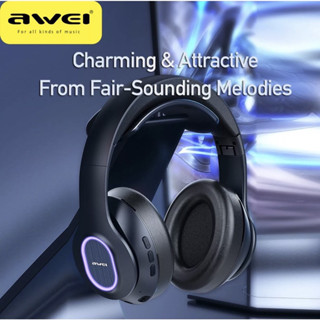 หูฟังครอบ เบสหนัก Awei A100 Stereo sound ไฟLEDวงรี เสียงดี คุยชัด หูฟังบลูทูธ3.5 นุ่มใส่สบาย
