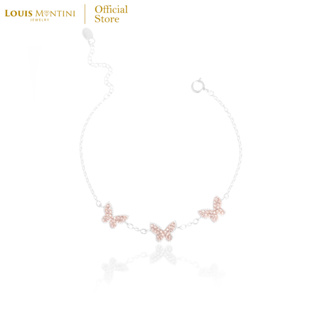 Louis Montini (Jewelry) Sterling Silver 925 Bracelet สร้อยข้อมือเงินแท้ 92.5% สร้อยข้อมือผู้หญิง รูป butterfly – LJBL08