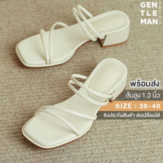 รองเท้าแตะหนังนิ่ม ส้น 1.3 นิ้ว สวย ตรงปก พร้อมส่ง Size : 36-40 (P123)