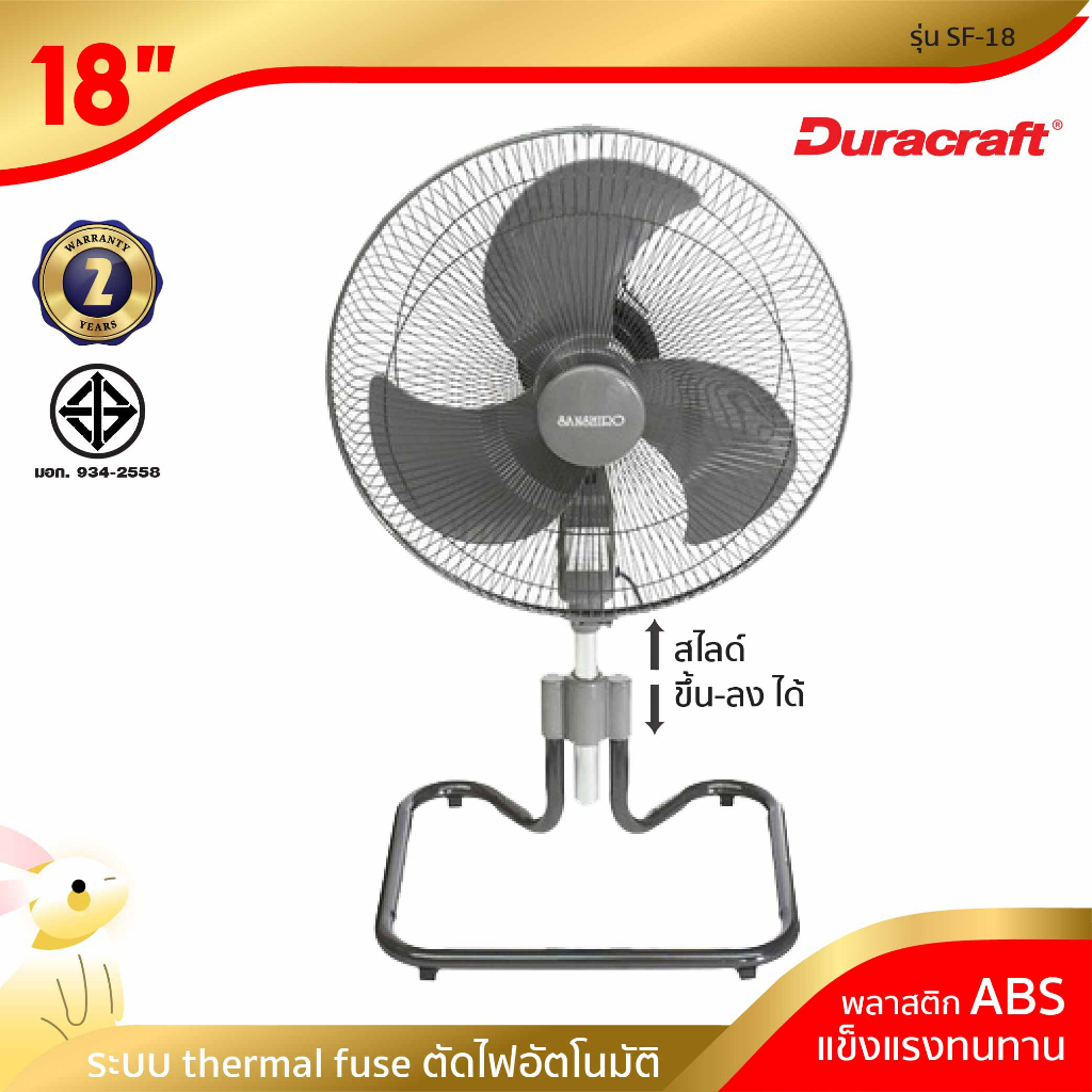 [พร้อมจัดส่ง] SANSHIRO พัดลมอุตสาหกรรมตั้งพื้น ขนาดใบพัด 18 นิ้ว รุ่น SF-18