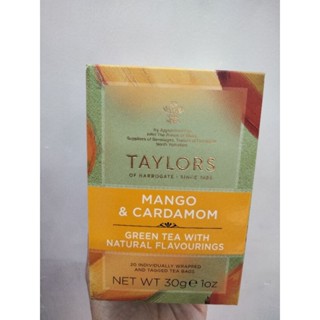 Taylors Mango&amp;Cardamom Green Tea ชาเขียว กลิ่นมะลิ มะม่วง และ กระวาน ชนิดซอง 30 กรัม