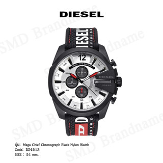 Diesel นาฬิกาข้อมือ รุ่น  Mega Chief Chronograph Black Nylon Watch Code: DZ4512