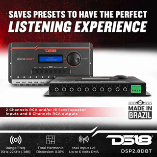 DS18 รุ่น DSP2.8DBT ชุดปรับแต่ง จูนระบบเสียง เครื่องเสียงรถยนต์ DSP (Digital Sound Processor) เข้า2 ออก8