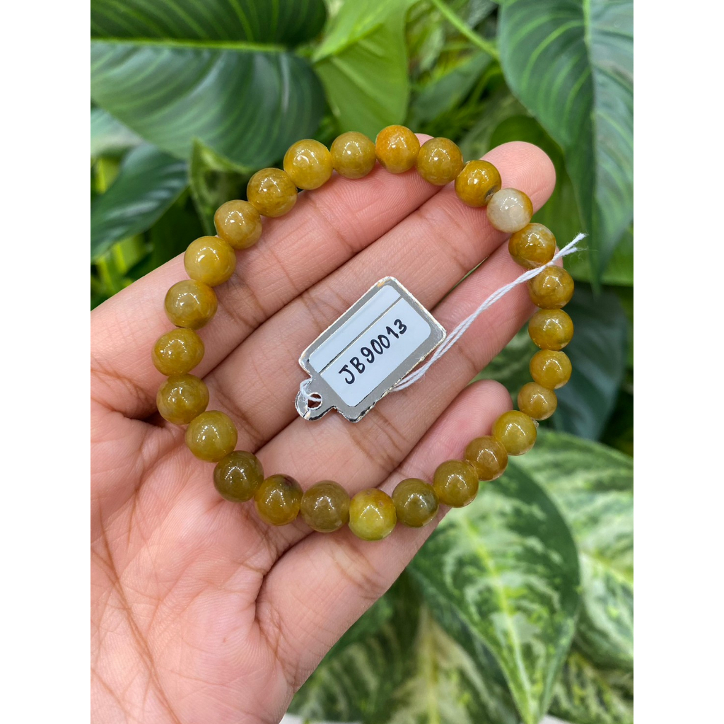 JB90013 หยก พม่า แท้ Jade กำไล ประคำหยก (Jadeite Beads Bracelet) พม่า (Myanmar)
