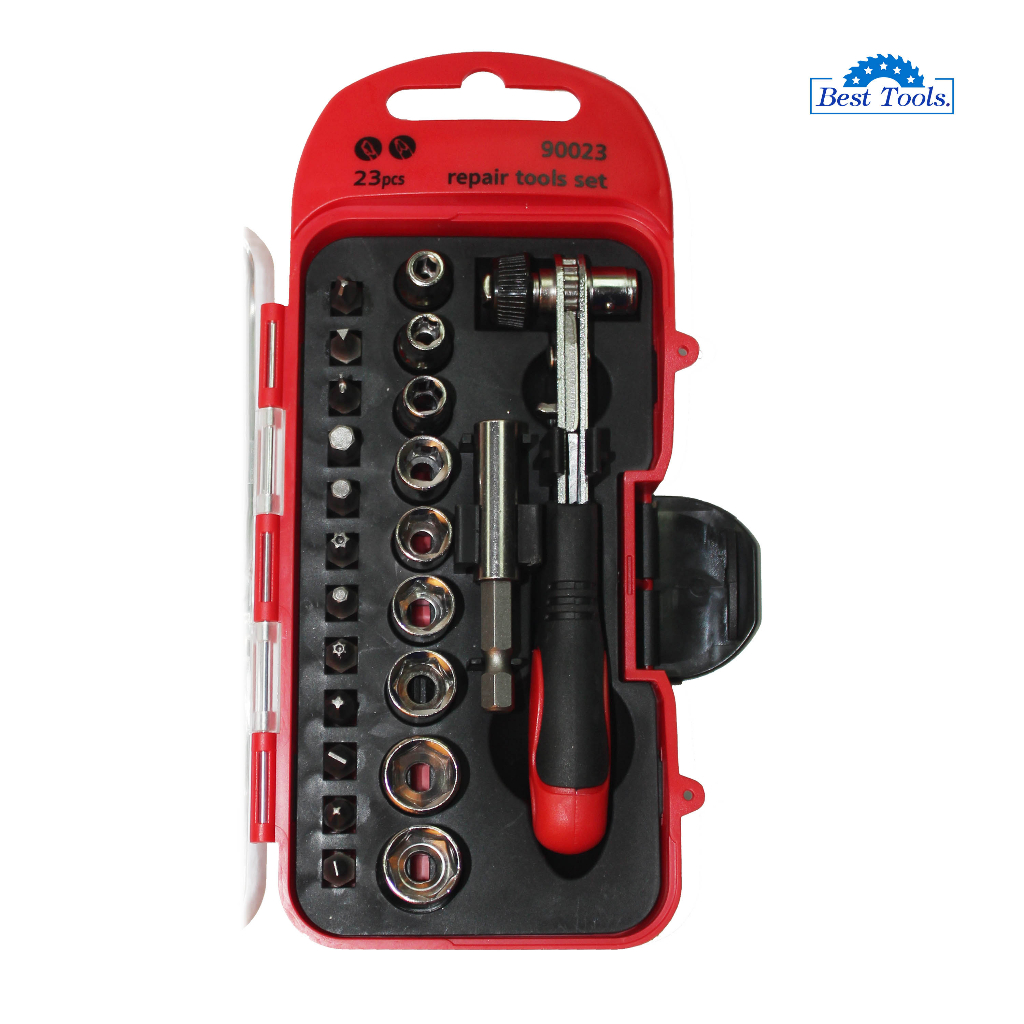 Molita ประแจ 1/4 ประแจ ชุดบล็อก 23ชิ้น สําหรับเครื่องมือไขควงหรือซ็อกเก็ต ชุดเครื่องมือ ประแจ ชุดบล็