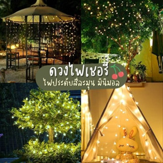 ไฟประดับตกแต่งร้านกาแฟ ไฟเชอรี่ ไฟตกแต่ง ไฟระย้า LED Light มีโหมดกระพริบ ยาว 10 เมตร ไฟ 80 ดวง