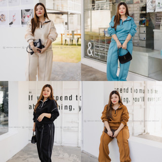 ST173 เซตสำลี น้ำตาล/ฟ้า/ดำ/ครีม เสื้อผ้าพลัสไซส์ Plussize fashion ชุดคนอ้วน แฟชั่นสาวอวบ