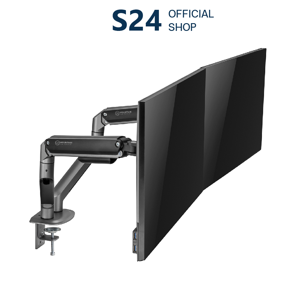 Mountain ขาตั้งจอคอม ขาตั้งจอมอนิเตอร์ RISE UP Series รุ่น MO-63BK-2M Spring Assisted Monitor Arm