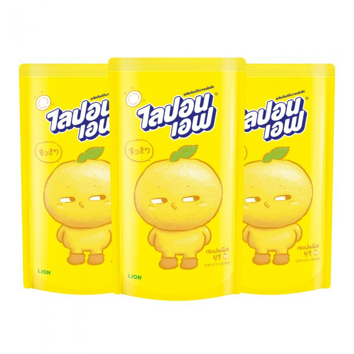 Lipon F Japanese YUZU ไลปอนเอฟ เจแปนนีส ยูซุ 500 มล. ชนิดถุงเติม [3 ชิ้น]