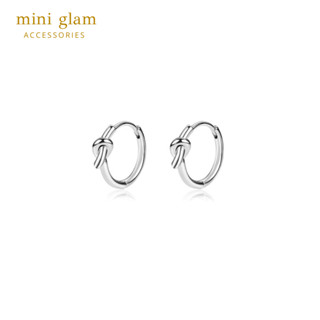 Miniglam Tie the Knot Hoop Earrings (Silver) ต่างหูห่วงดีไซน์เงื่อนสีเงิน