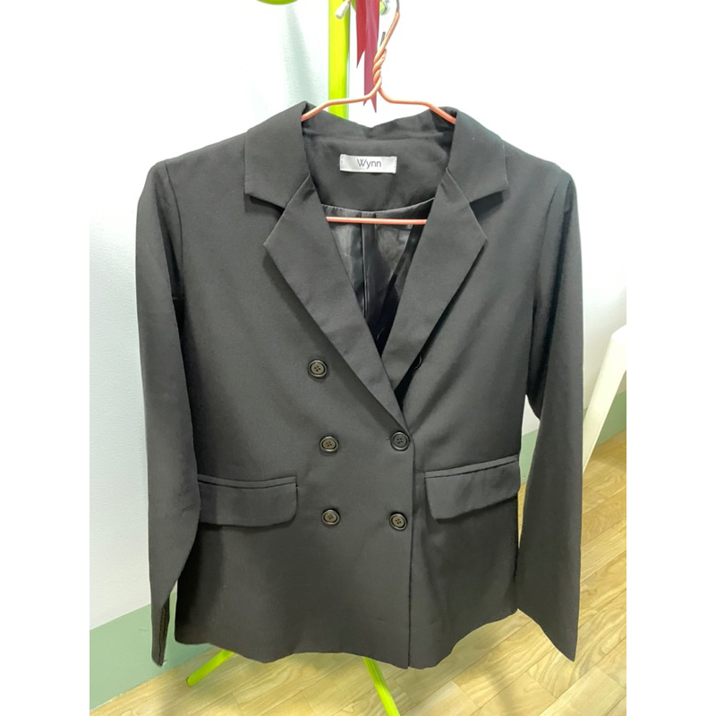 Blazerเกาหลี เสื้อโค้ท สูทสีดำ