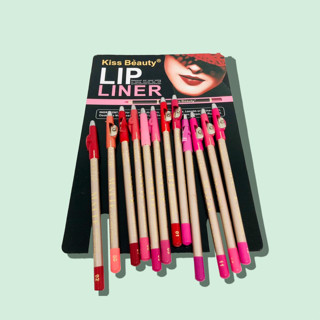 lip liner Kiss Beauty ลิปไลเนอร์เนื้อแมท ดินสอเขียนขอบปาก เนื้อเนียน ติดทน สีชัด ตลอดทั้งวัน ลิปทาขอบปาก สีนู้ด 12 สี