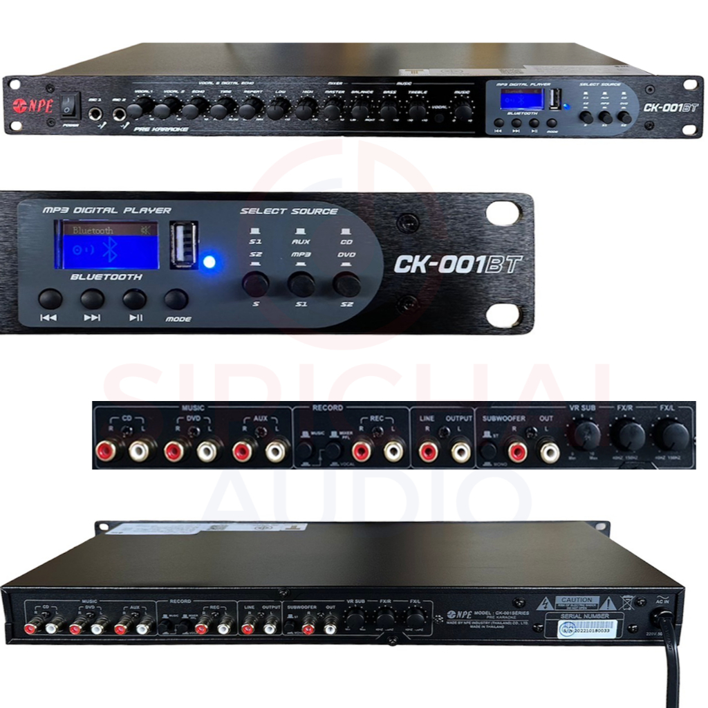 NPE CK001BT ปรี บลูทูธ ปรีแอมป์คาราโอเกะ มี Effect Echo Control หน้าจอแบบดิจิตอล ระบบตัดเสียงร้อง รุ