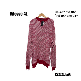 Vitresse 4L เสื้อไหมพรมไซต์ใหญ่ป้ายติด อก 40 ยาว 34 D22.b6