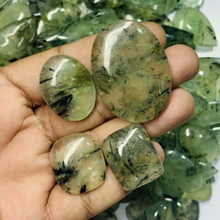 1 Pc Random Pick Natural prehnite Wholesale Price Stone Cabochons Handmade And hand polished for Making Jewelry