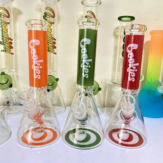 พร้อมส่งทุกวัน บ้องแก้ว Bong Glass สูง25cm COOKIES บ้องสายเขียว อุปกรณ์สายเขียวพกพา มาพริ้วกัญ (ได้ครบชุด)