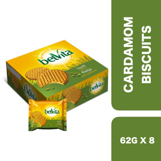 Belvita Kleija With Cardamom 62g x 8 (Box) ++ เบลวิต้า เคลยา บิสกิตผสมกระวาน 62ก. x 8 ( ยกกล่อง)