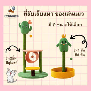 🌈[PetParadise.th]✨คอนโดแมว ที่ฝนเล็บแมว เสาฝนเล็บ แบบเสาเดียว  ที่ข่วนเล็บแมว ของเล่นต้นกระบองเพชร