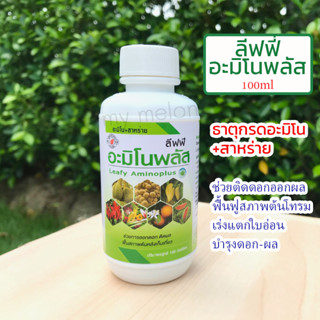 กรดอะมิโน+สาหร่าย อะมิโนพลัส 100ml่ ช่วยติดดอกออกผล ฟื้นฟูสภาพต้นหลัวเก็บเกี่ยว เร่งแตกใบอ่อน บำรุงดอก-ผล