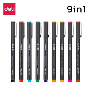 ปากกาเคมี ปากกามาร์คเกอร์ ปากกาเคมีหลากสี แบบลบไม่ได้ ปลอดสารพิษและไม่มีกลิ่น หัวเข็มขนาด 0.45 มม. 9 สี minecosmetics