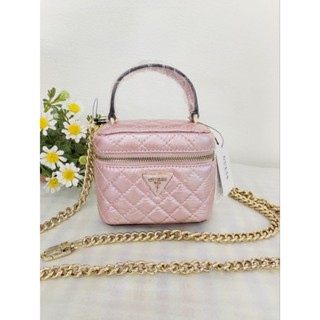 💙💼กระเป๋าสะพายสีชมพู น่ารักมาก มีสายสะพายยาวสีทอง สวยหรูมาก 💖👜NEW GUESS Spark Mini