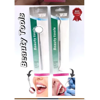 **พร้อมส่ง**TRIM ทริม ที่ขูดหินปูน2หัว กระจกส่องฟัน ที่ตรวจเช็คสุขภาพฟัน ราคาต่อ1ชิ้น ยี่ห้อTrim♕