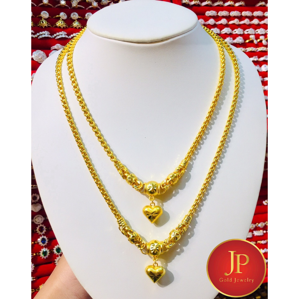 สร้อยคอทอง พร้อมจี้หัวใจ น้ำหนัก 2 บาท ทองชุบ ทองหุ้ม สวยเสมือนจริง JPgoldjewelry