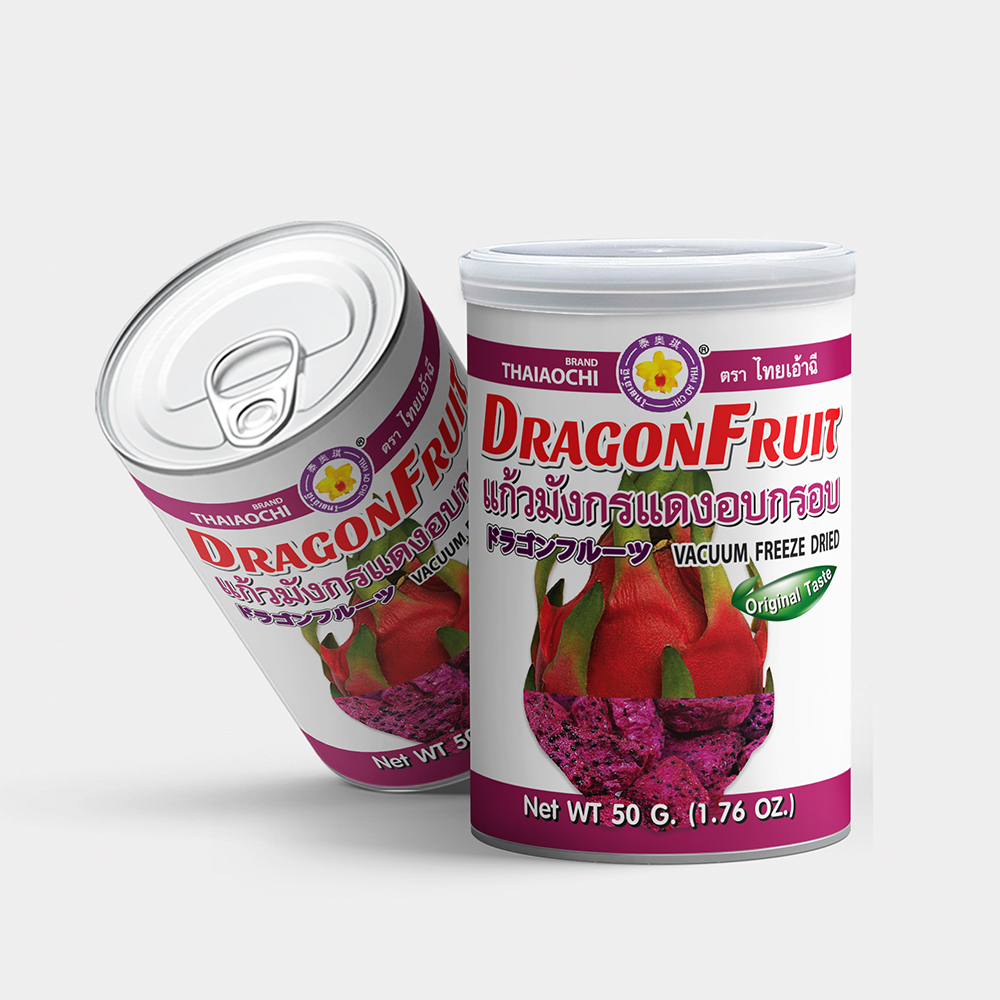 แก้วมังกรอบกรอบฟรีซดราย 50 กรัม (แก้วมังกรแดงแท้ 100%) - Vacuum Freeze dried Dragon Fruit 50 g.