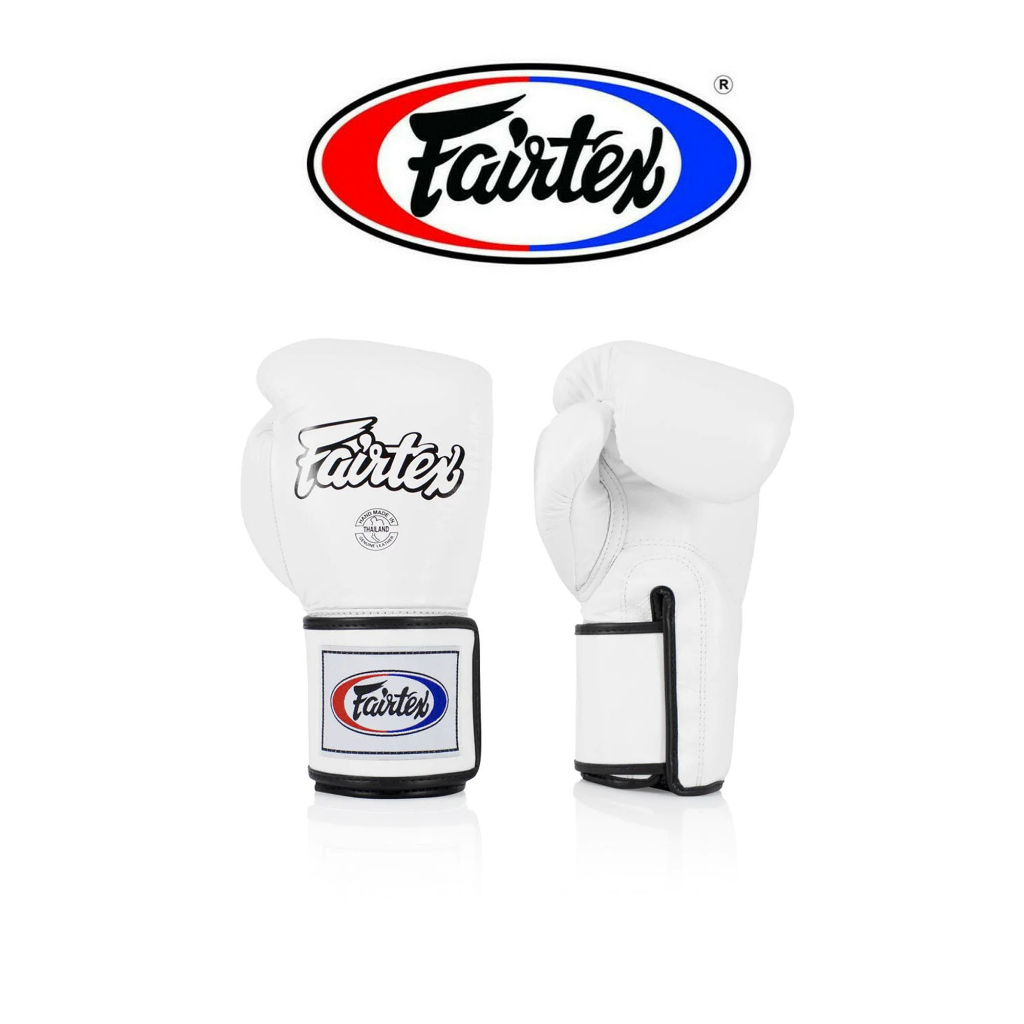 นวมชกมวย แฟร์เท็กซ์  รุ่น BGV5 สีขาว Fairtex Boxing Gloves BGV5 - Super Sparring Gloves, White Color. Size:  16 oz.
