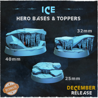 Ice miniature bases ฐานโมเดลธีมน้ำแข็ง warhammer 40k aos [Designed by Zabavka]