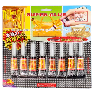 กาวร้อนหลอดเล็ก ขนาด3g.แพ็ค 8 หลอด กาวตราช้าง กาวอเนกประสงค์ T37(288)13A115