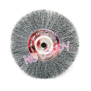 แปรงลวดกลมบางขนสีเงิน GEM steel wire brush wheel 8 นิ้ว ขัดสนิม ลบรอยแนวเชื่อม T2350