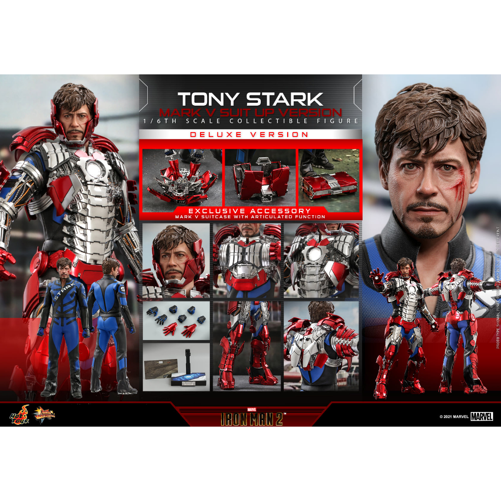 *ออกใบกำกับภาษีได้* Hot Toys MMS600 1/6 Iron Man 2 - Tony Stark Mark V Suit up Version (Deluxe Version)
