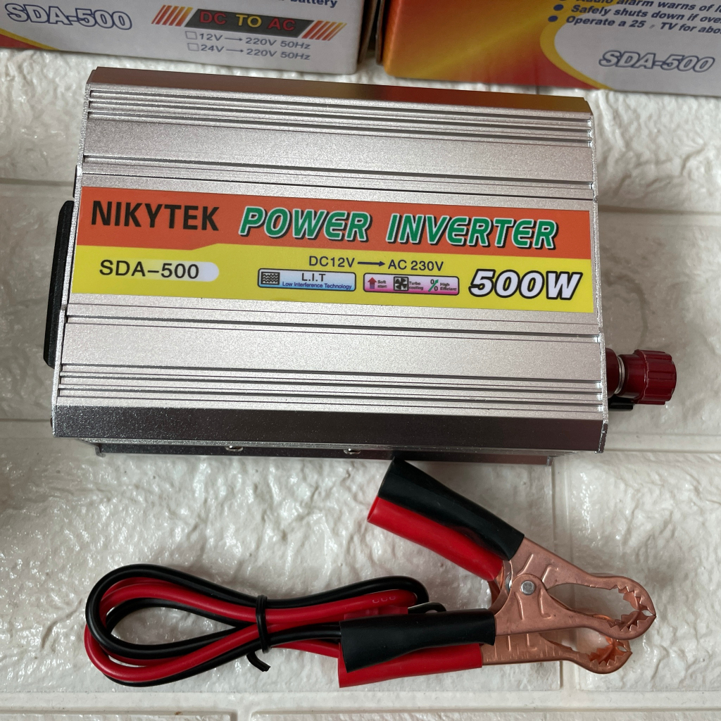 SUOER(NIKYTEK )อินเวอร์เตอร์ 12v 500VA  (SDA-500A) modifield wave 12v DC TO 220v AC 500 w. off grid 