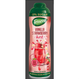 Teisseire Vanilla Strawberry 0% Sugar syrup 60cl / ไซรัป เตสแซร์ วนิลาสตรอเบอรี่ สูตรไม่มีน้ำตาล