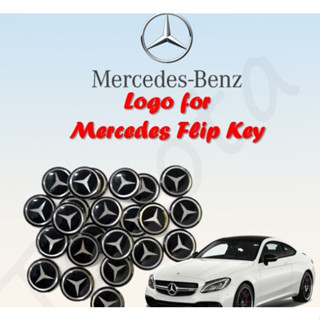 ราคาต่อ 1 ชิ้น ขนาด 15 mm โลโก้ เบนซ์ดำ จิ๋วติดกุญแจ หรือตกแต่งทั่วไป Mercedesbenz all black tinay logo for key shell em