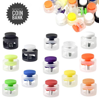 สต็อปเปอร์ทูโทน100ชิ้น รู3mm. สุ่มคละสี พลาสติกเกรดดีแข็งแรง