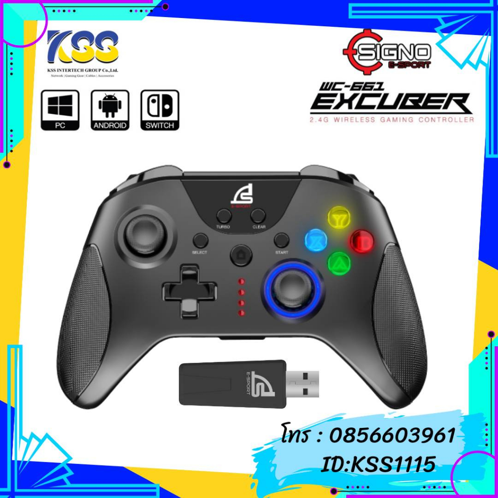 SIGNO E-SPORT รุ่น EXCUBER WC-661 (PC/SWITCH/ANDROID) GAMING CONTROLLER