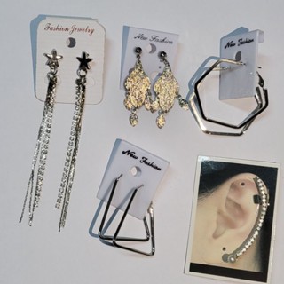 Classy metal earrings ต่างหู โลหะ วิบวับ ราคาถูก